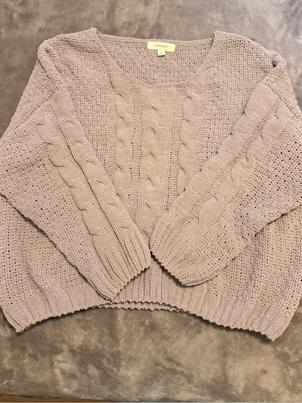 Textured Cable Scoop-Neck Sweater